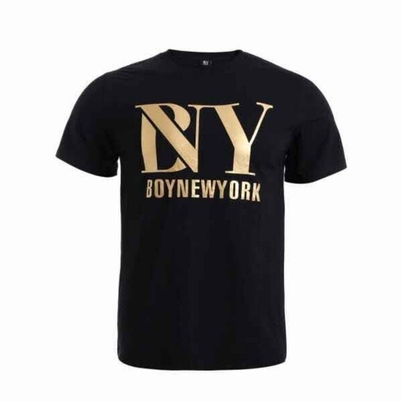 BoyNewYork Black/Gold T Shirt - Picture 1 of 7